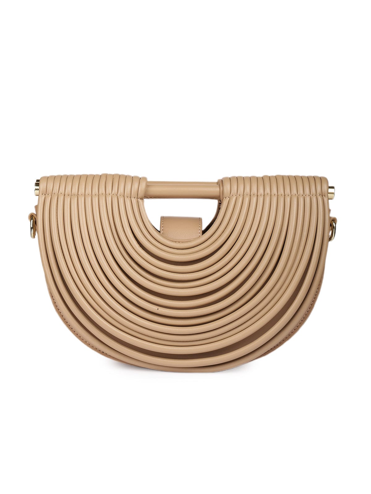 Sculpt Loop Vegan Leather Handbag (Khakhi)
