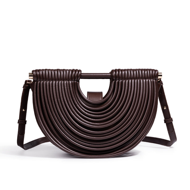 Sculpt Loop Vegan Leather Handbag (Chocolate)