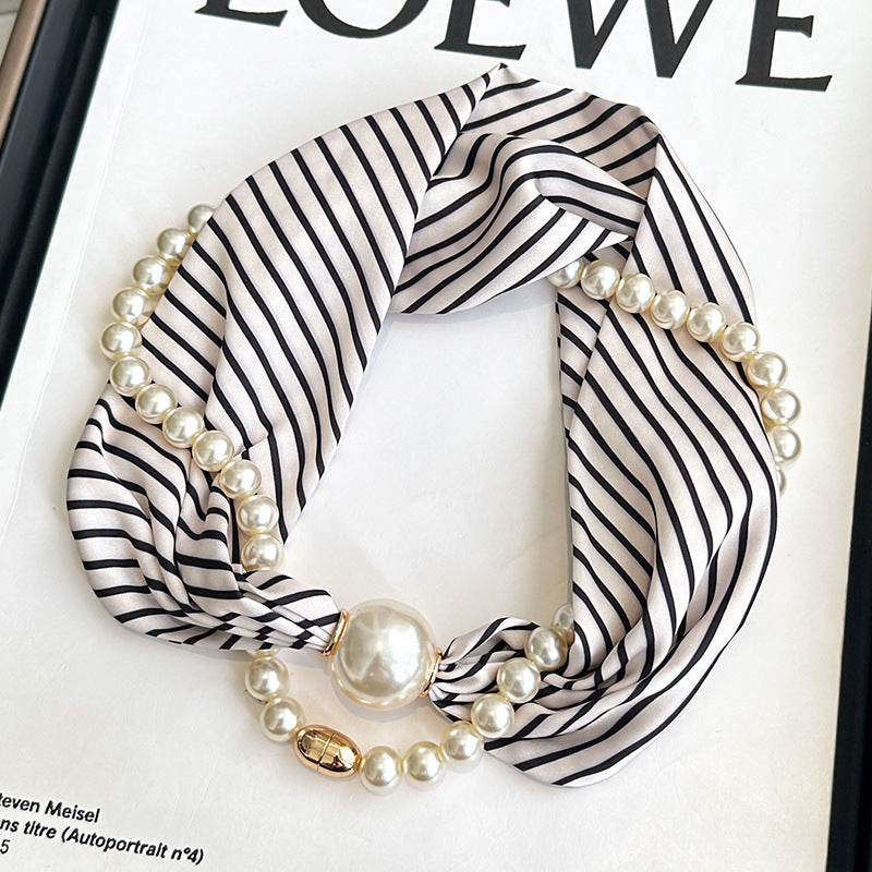Whisper Magnetic Buckle Scarf with Pearl