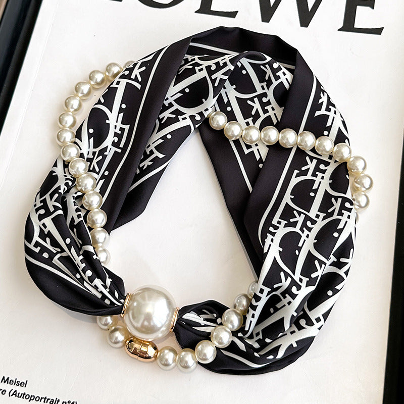 Pelia Magnetic Buckle Scarf with Pearl