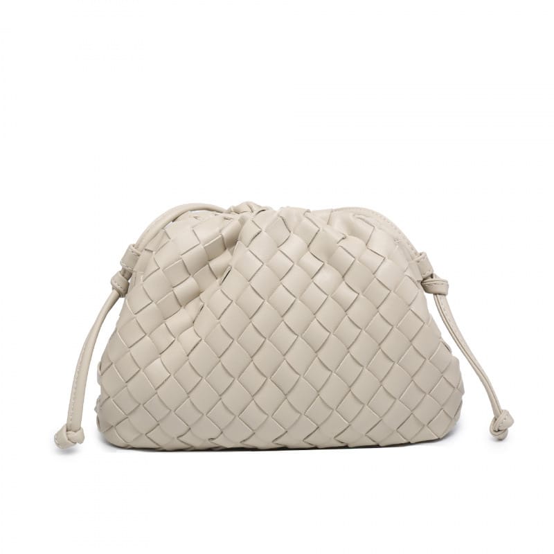 Elara Woven Vegan Leather Cloud Bag (Sand)