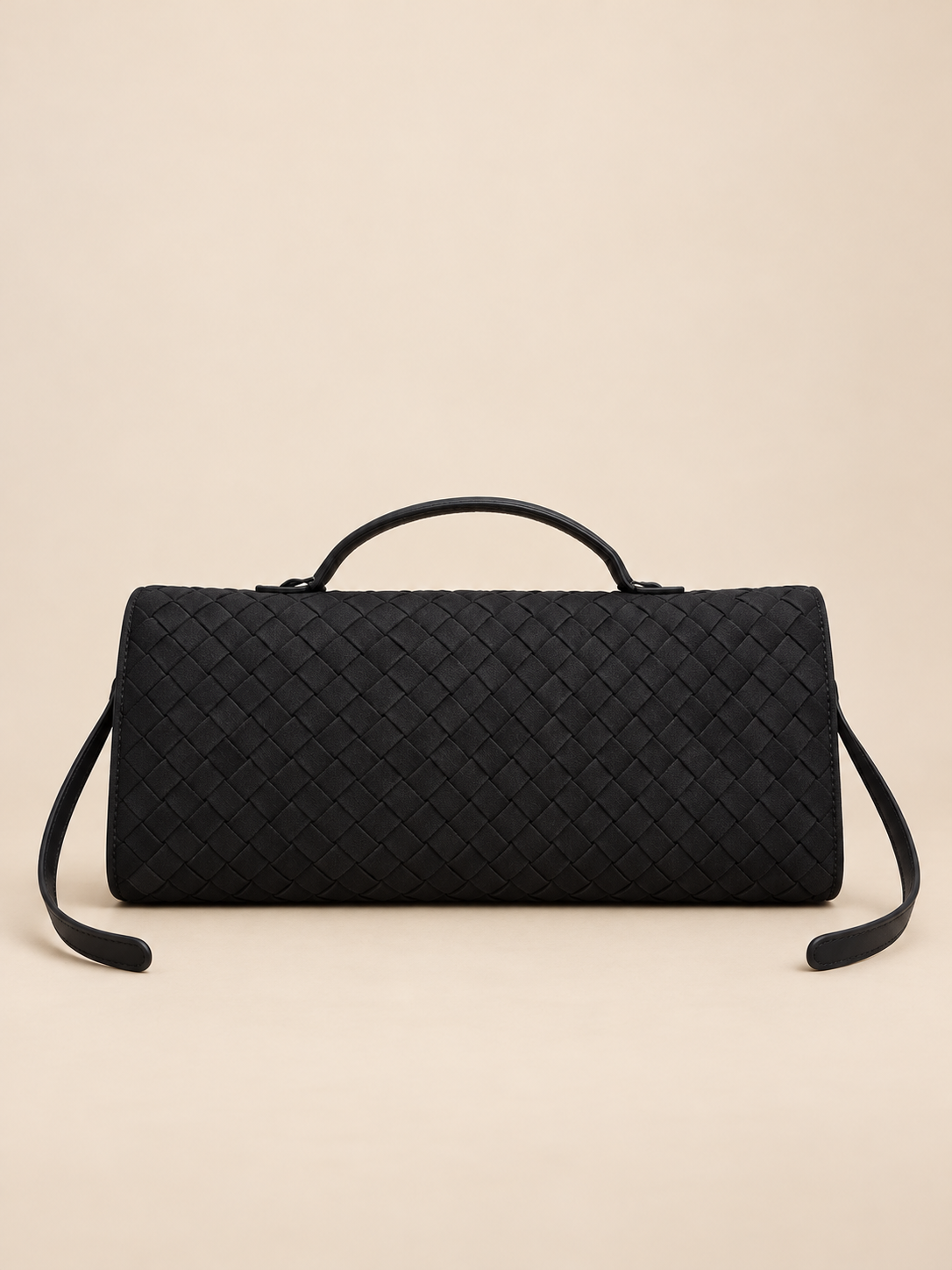 Andrea Vegan Leather Bag (Black Suede)