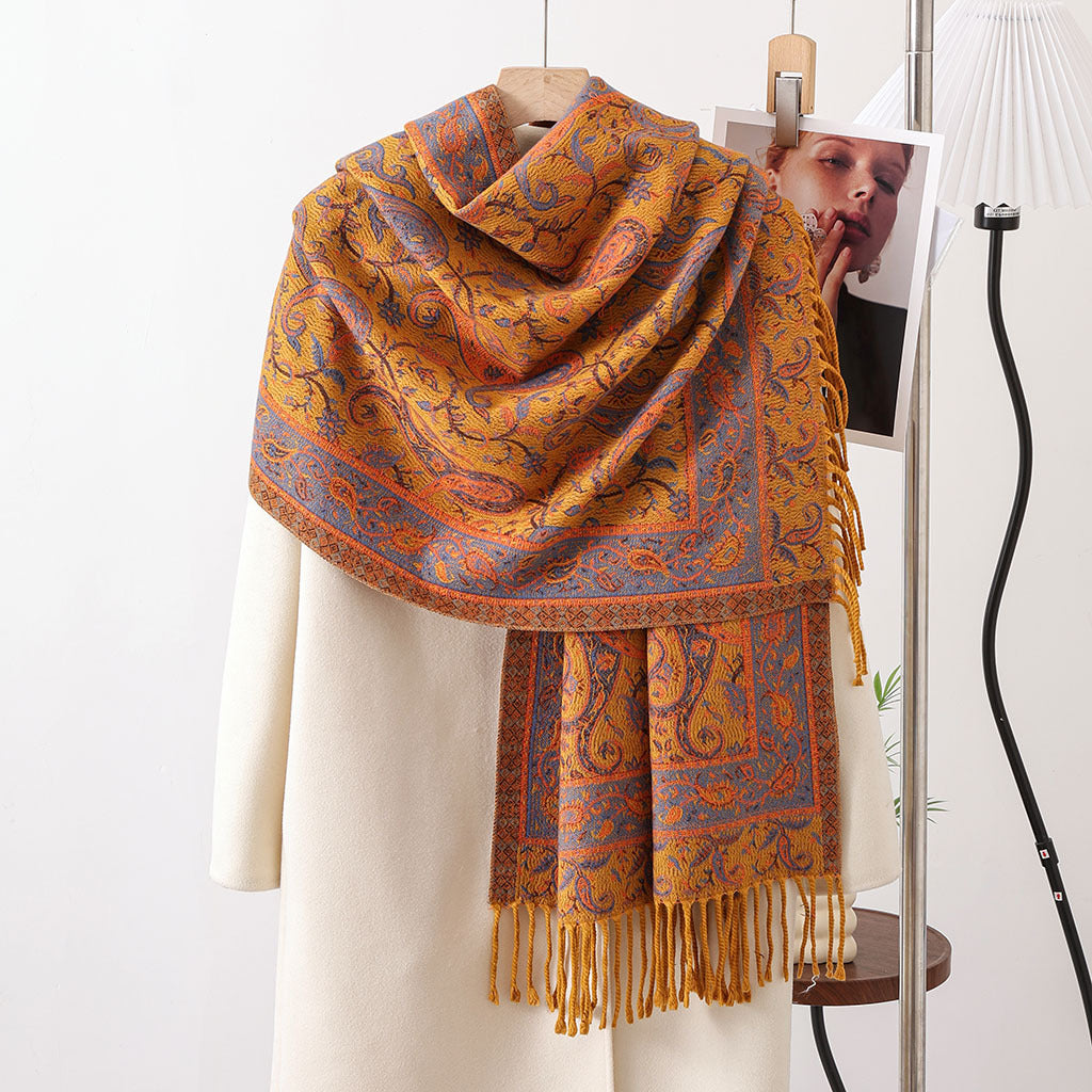 Aster Mustard Pashmina Light Shawl