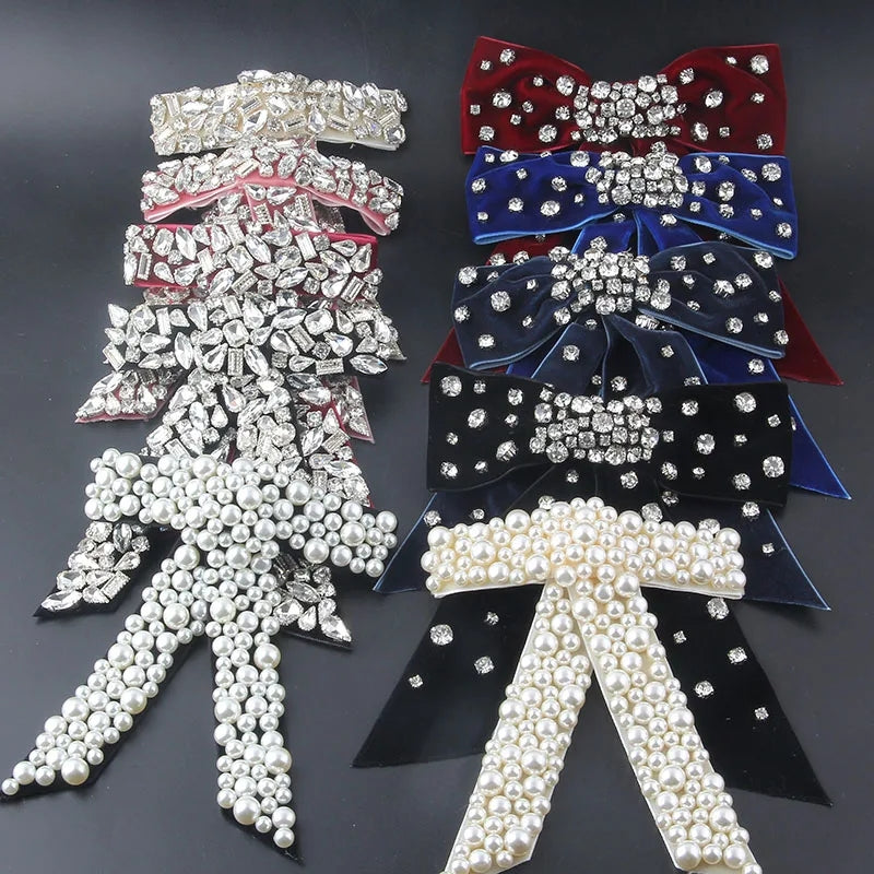 Bow Diamond Hair Clip (Red)