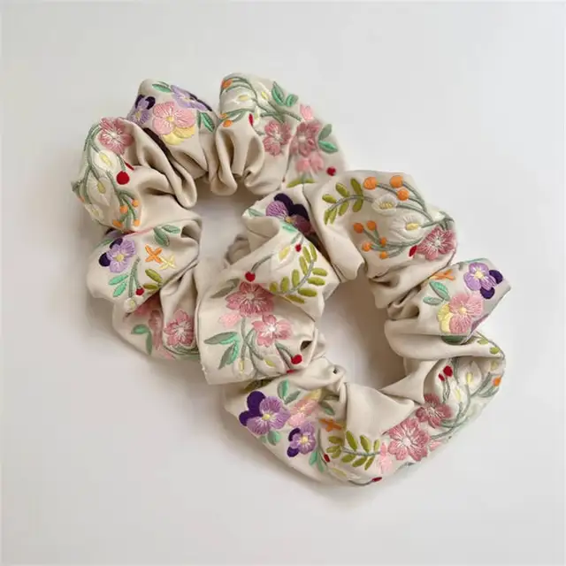 Glint Embroidered Scrunchie