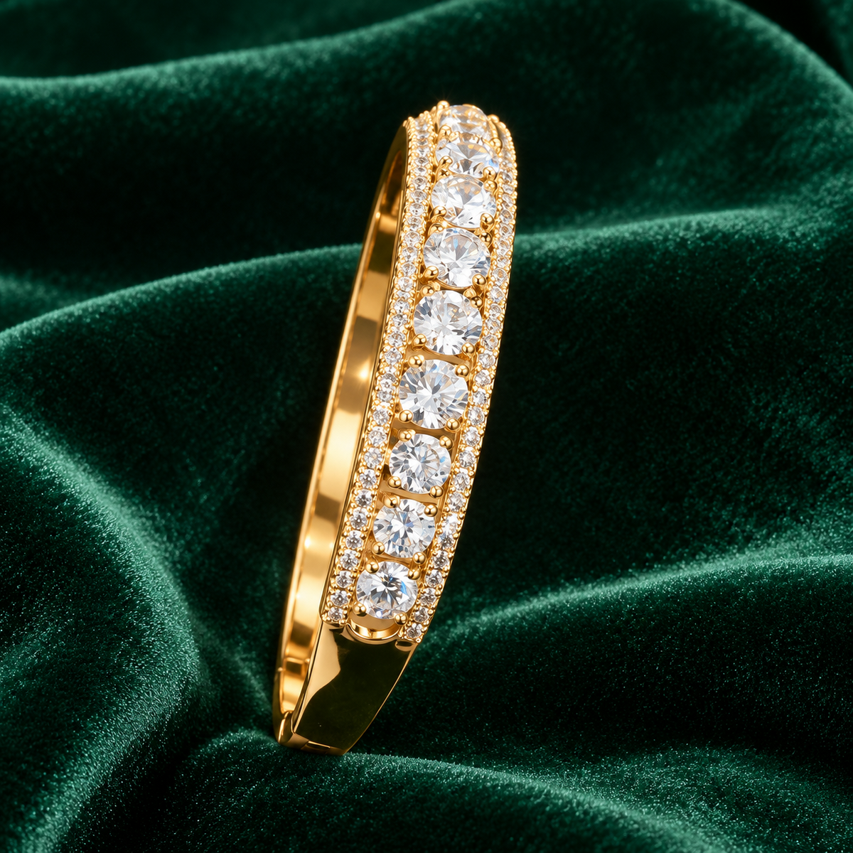 Regalia Stone Bangle in a yellow-gold-tone finish