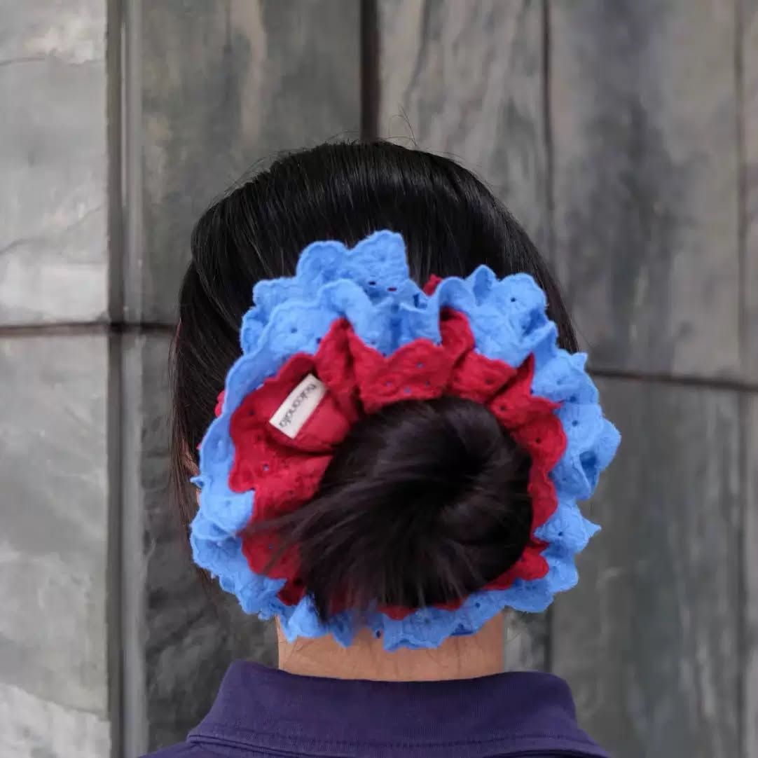 Rivelle Scrunchie styled in a bun