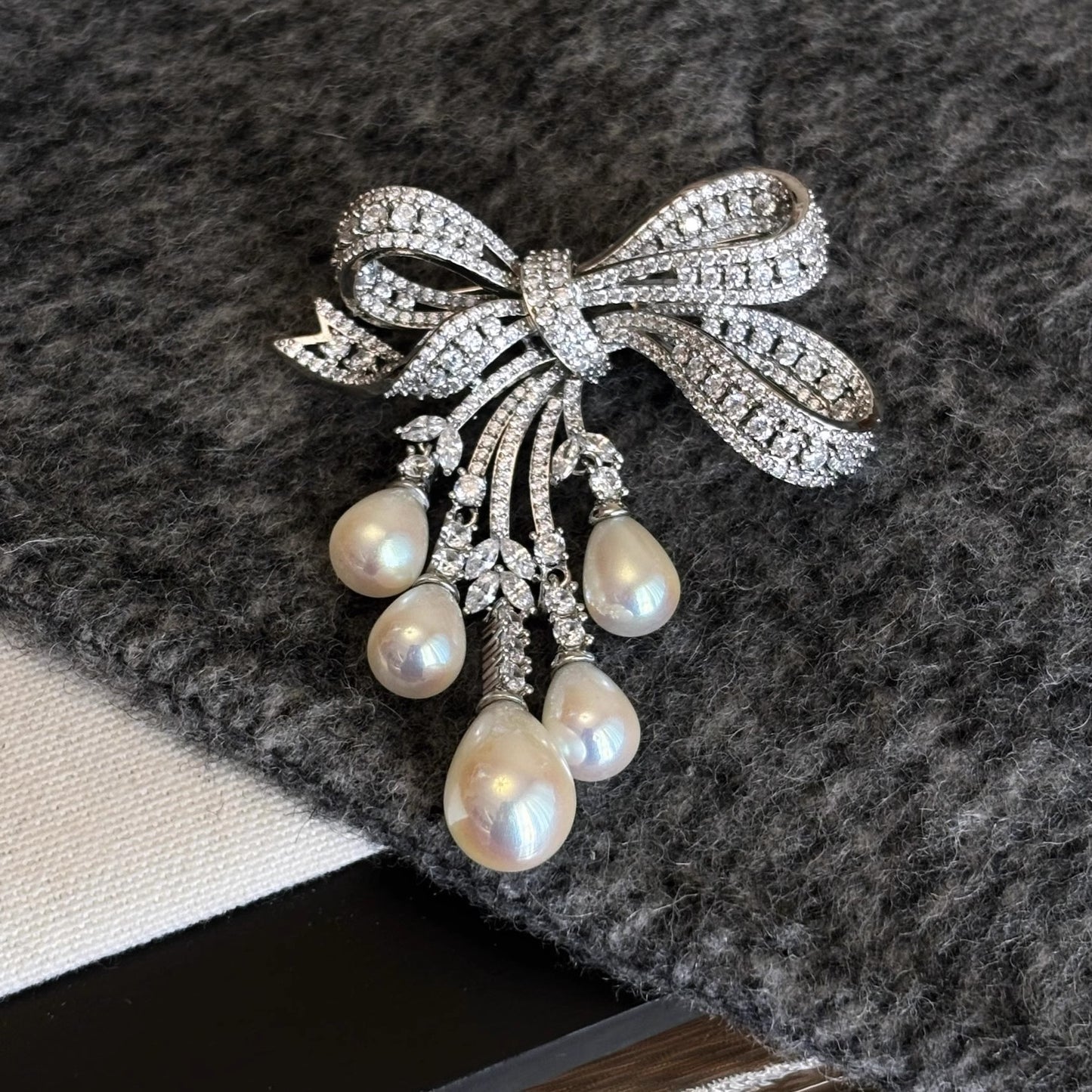 Frostleaf Zirconia Brooch