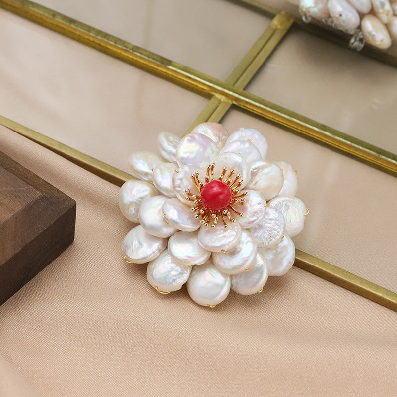 Pearlburst Real Pearl Brooch