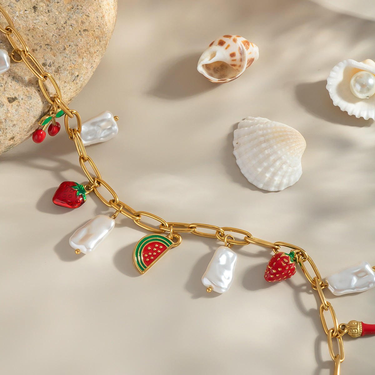 Lumina Charm Ribbon SS Necklace