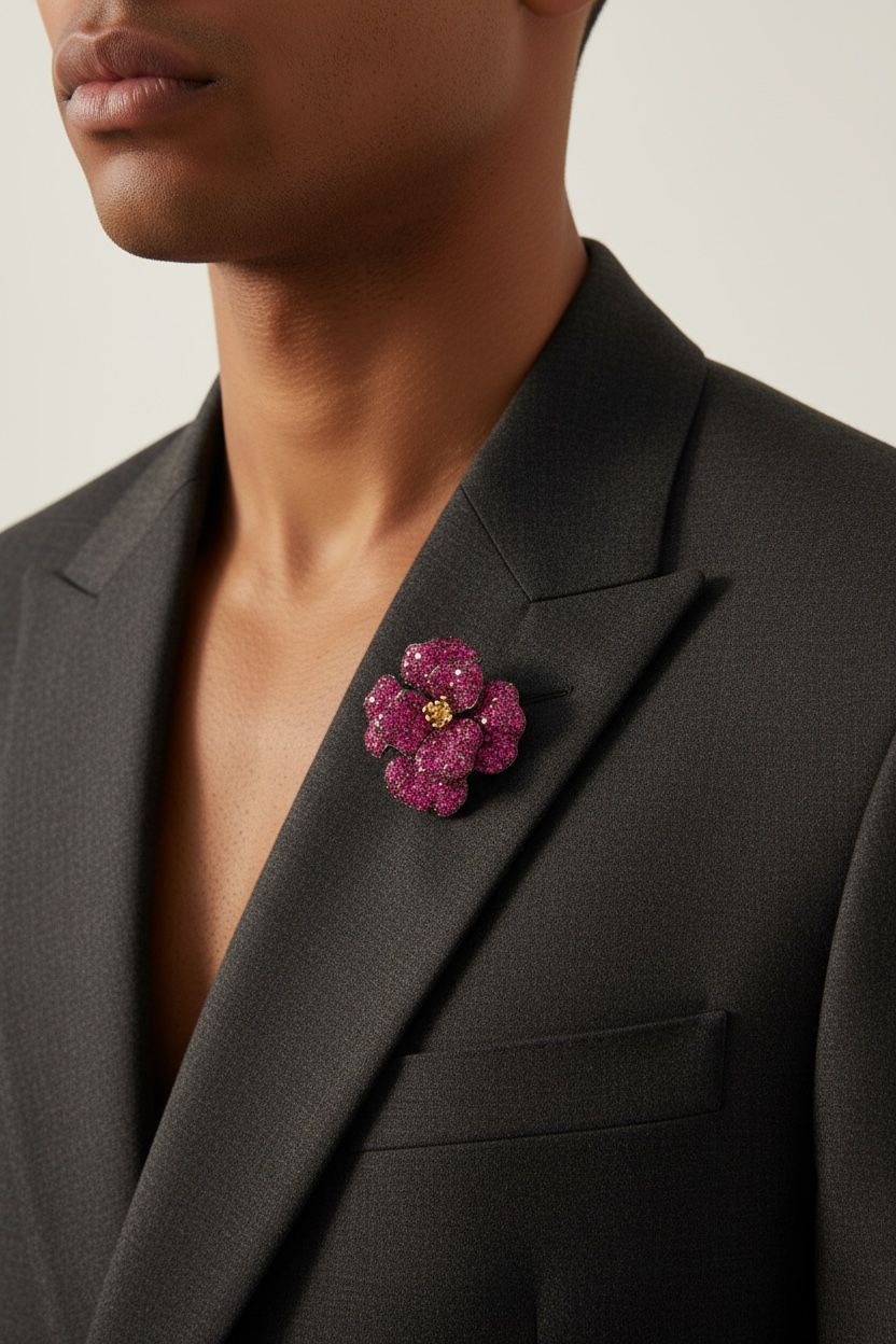 Garnella Zirconia Brooch