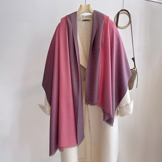 Elaris Mauve Gradient Light Cashmere Shawl