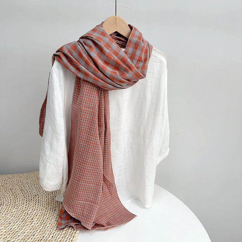 British Rust Double sided Cotton Stole