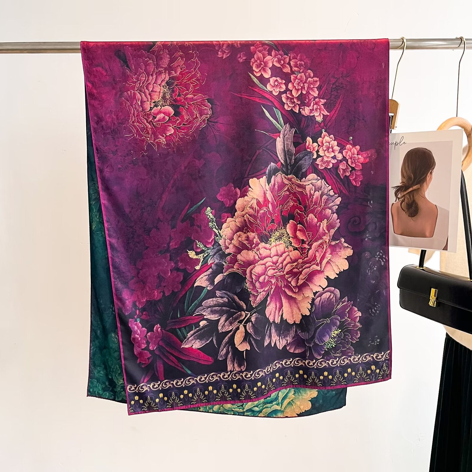 BeatRice Double Sided Printed Silk Stole (180*70cms)