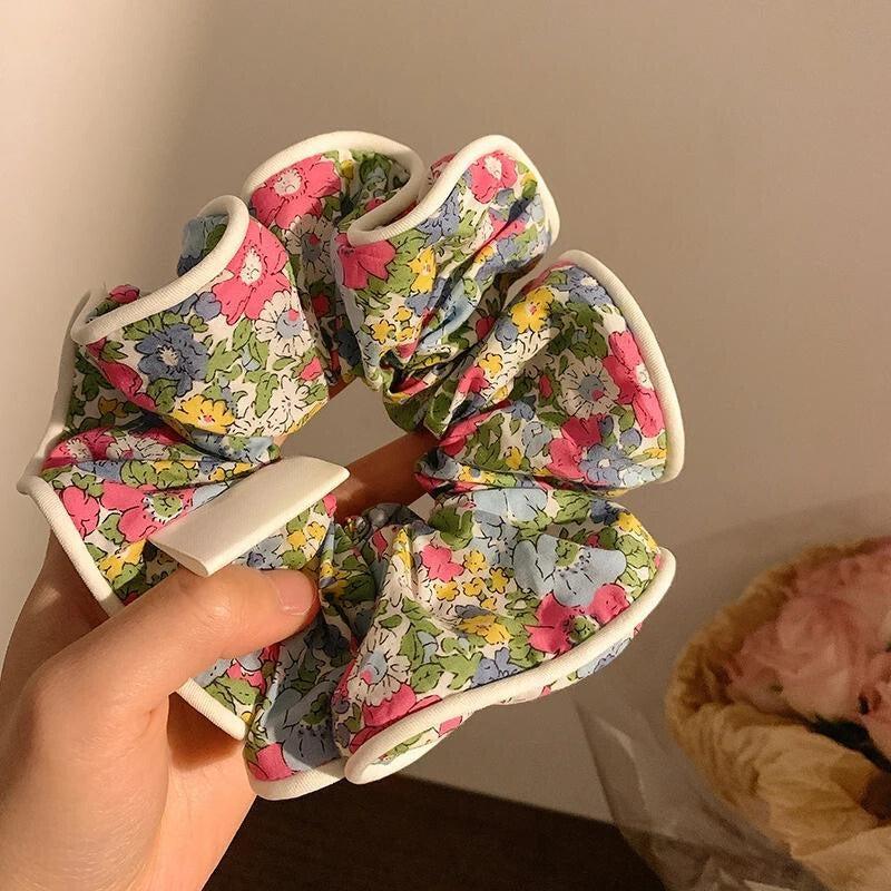 Floral Fabric Scrunchie