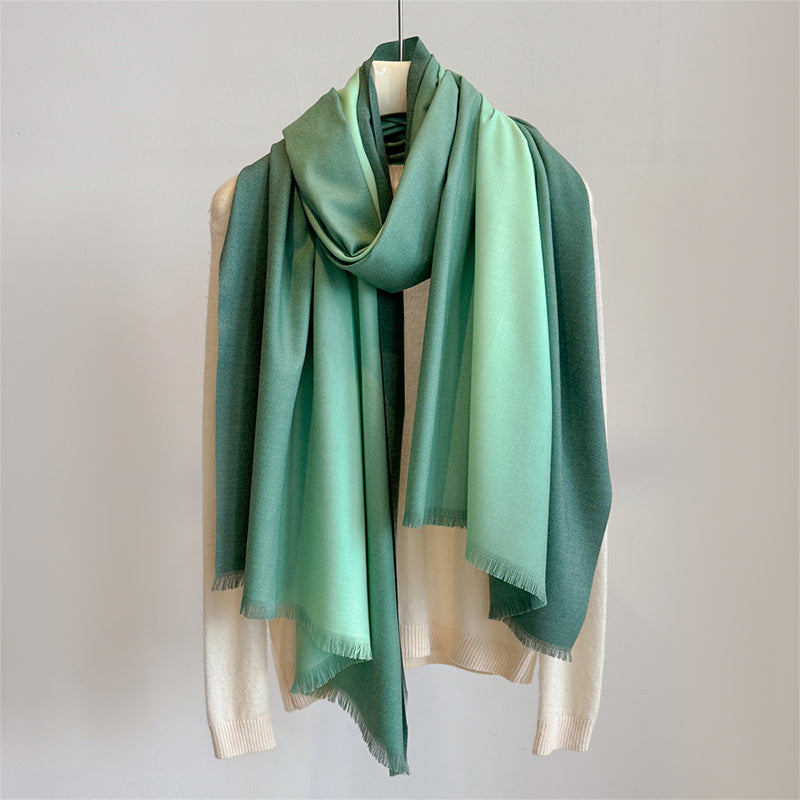 Elaris Fern Gradient Light Cashmere Shawl