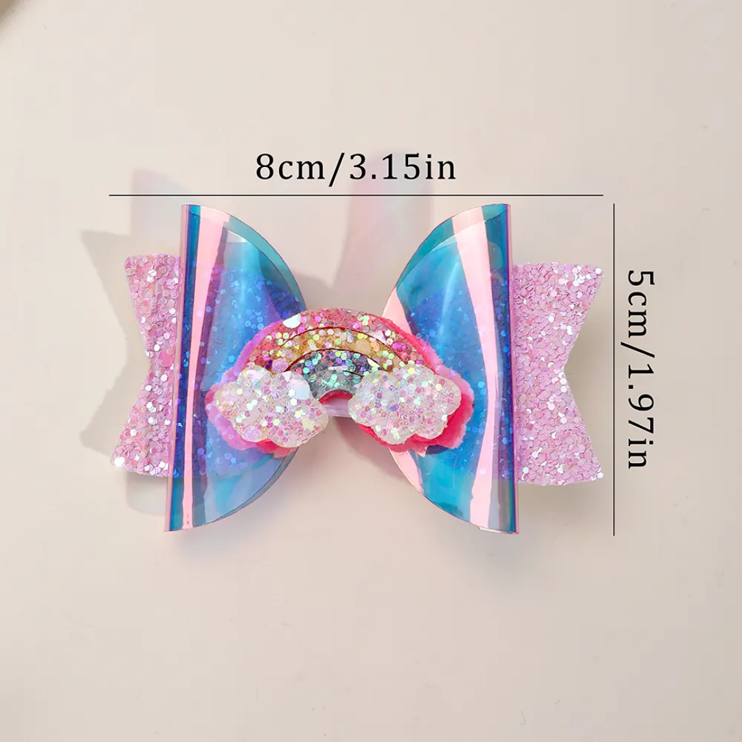 Rainbow Bow Kids Side Pin (Set Of 2)
