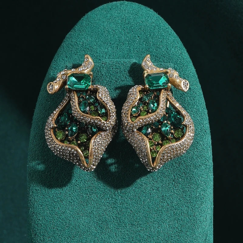 Emerald Zirconia Antique Earrings
