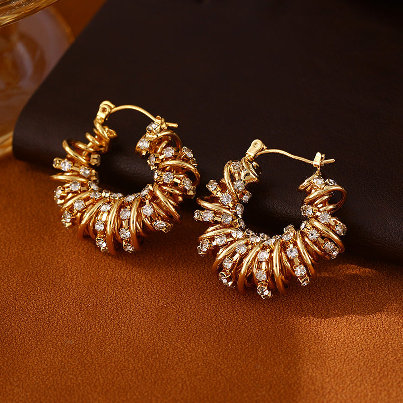 Marbel Hoop Antique Earrings