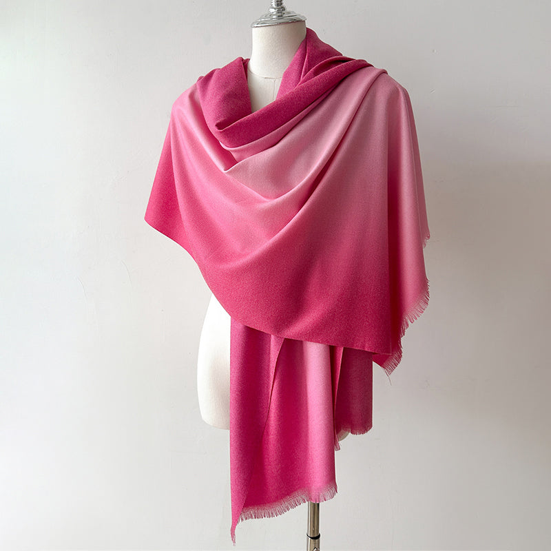 Elaris Blush Gradient Light Cashmere Shawl