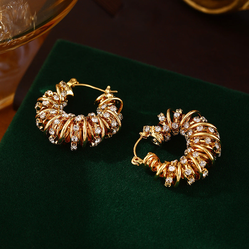 Marbel Hoop Antique Earrings