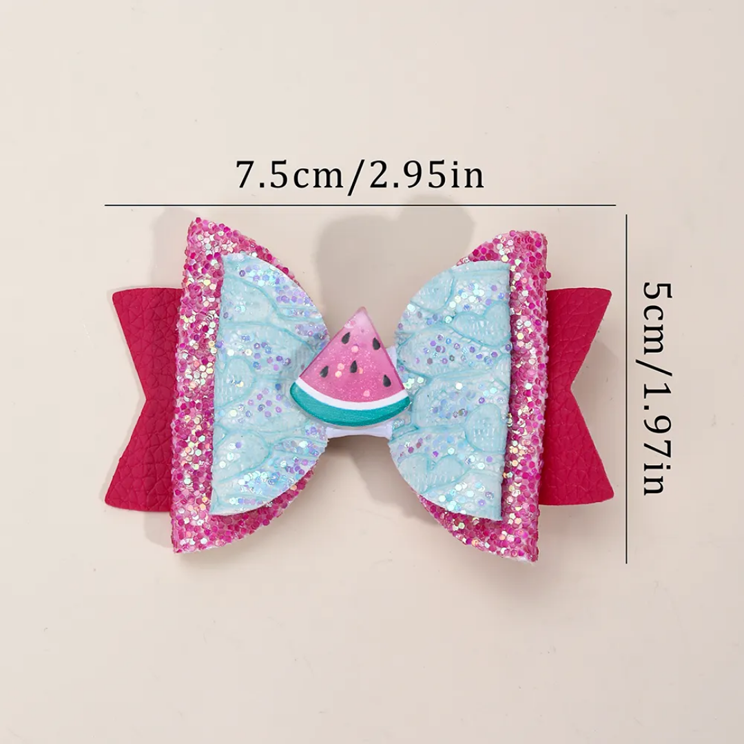 Watermelon Bow Side Pin (Set Of 2)