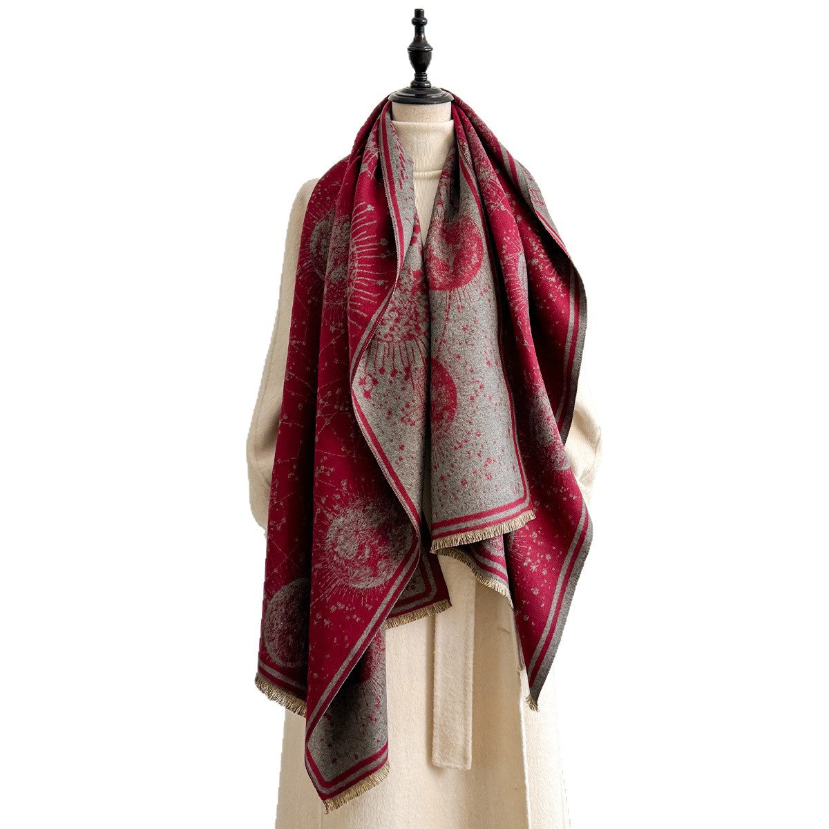 Crimson Paisley Shawl