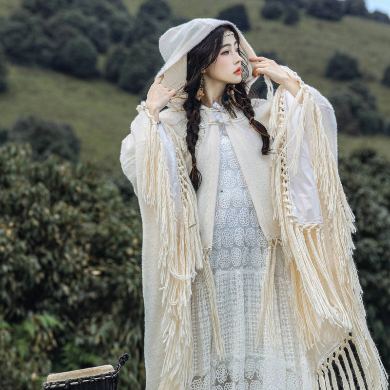 Cream Drift Premium Handmade poncho