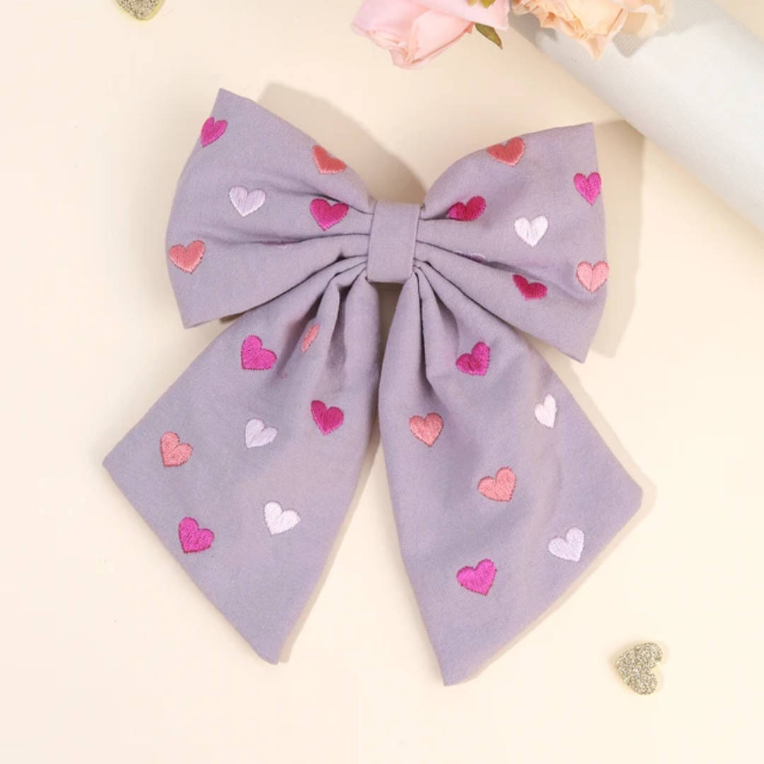 Embroidered Bow Baratte Pin