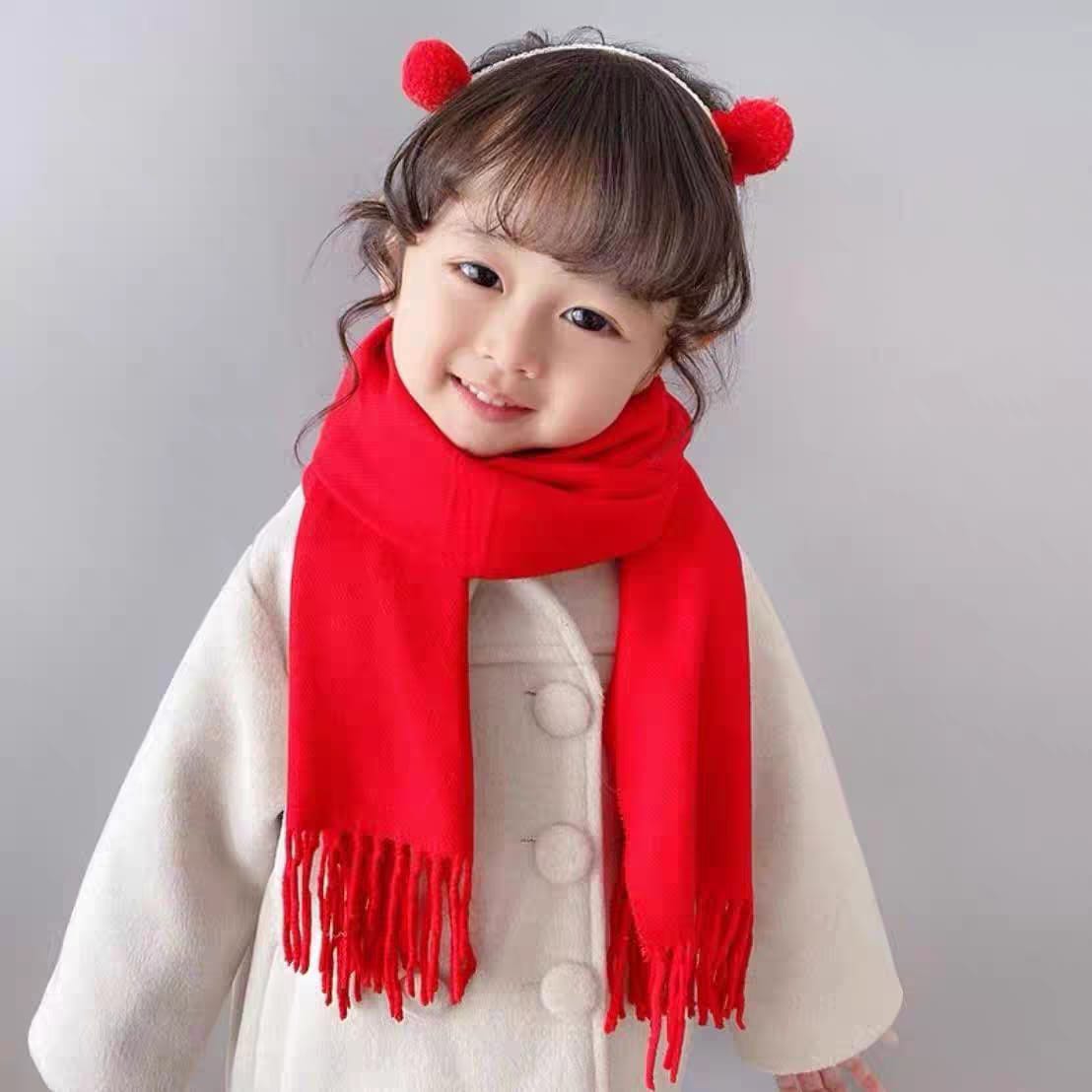 Crimson Cozy Kids Shawl