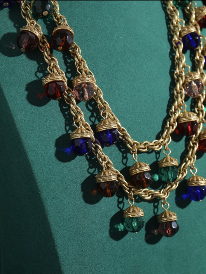 Carnivelle Multi Color Glass Antique Necklace