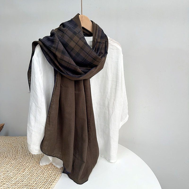 British Mocha Double sided Cotton Stole