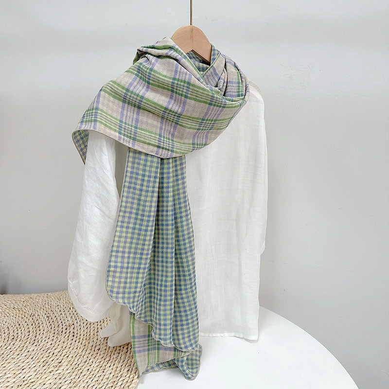 British Green Double sided Cotton Stole