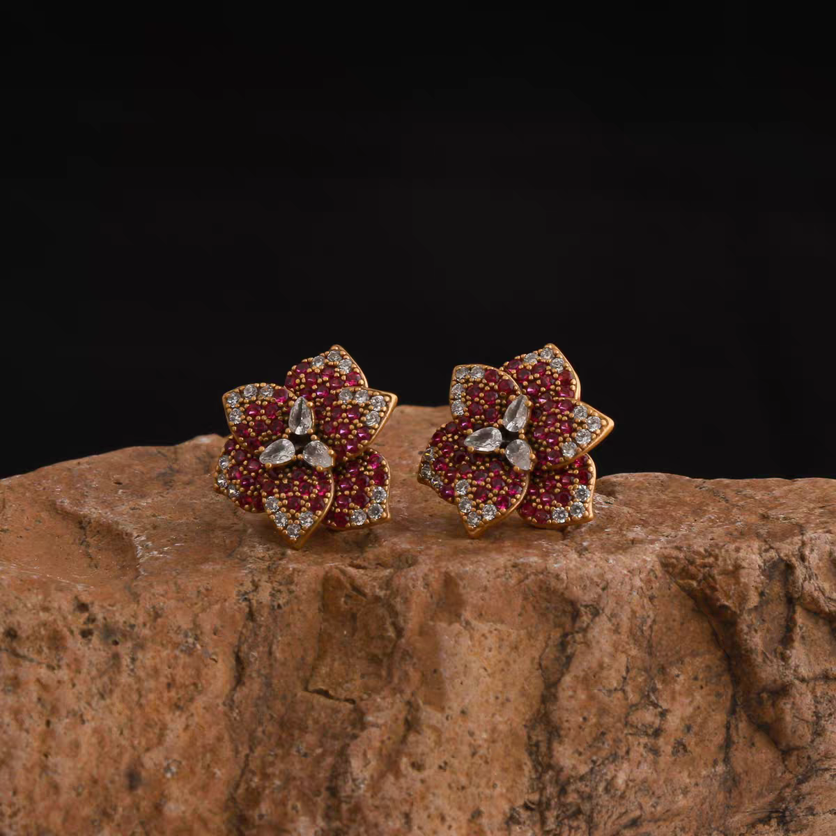 Aurora Rose Antique Earrings