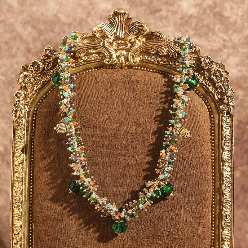 Ophira Pumpkin Beads Antique Necklace