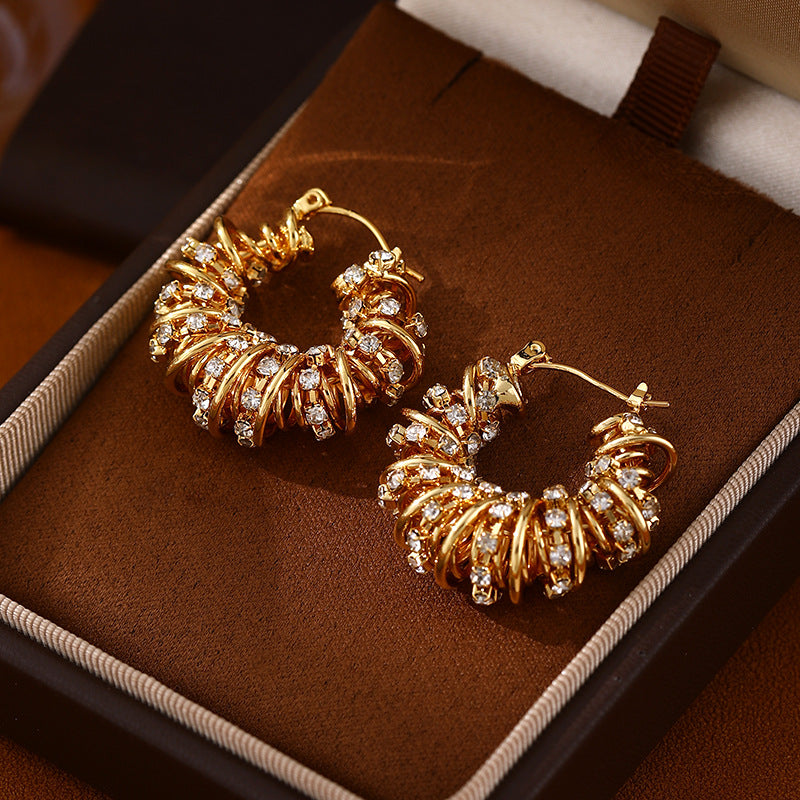 Marbel Hoop Antique Earrings