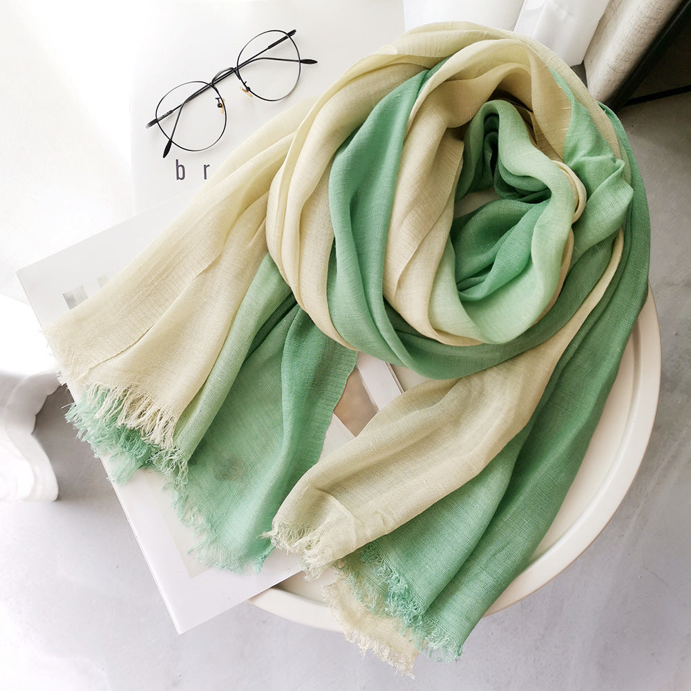 Dania Ombre Pista Cotton Linen Stole