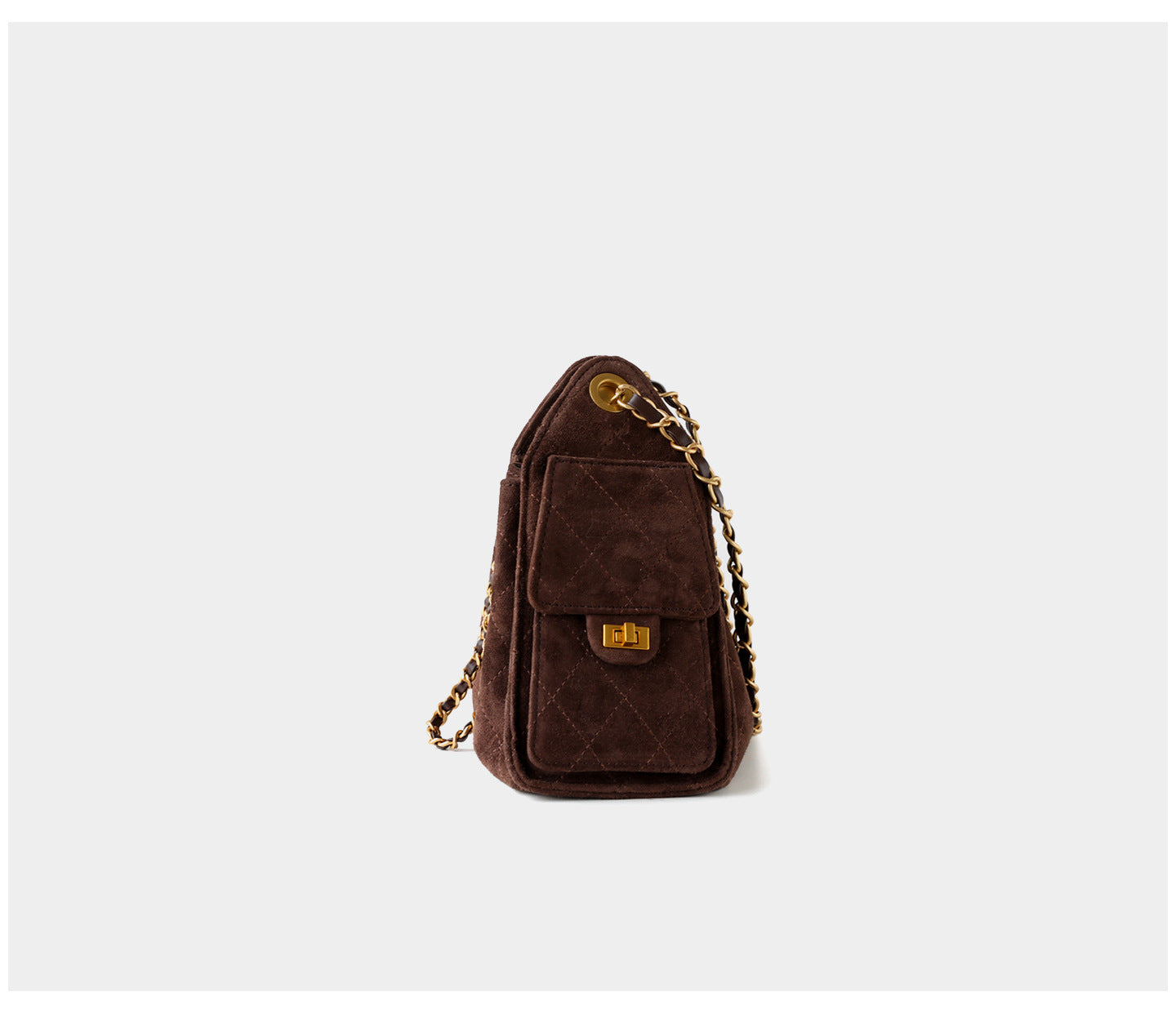 Mora Suede Genuine Leather Handbag (Brown)
