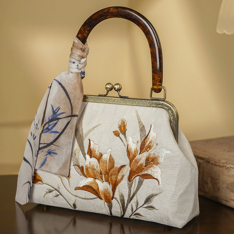 Aloura Embroidered Handbag