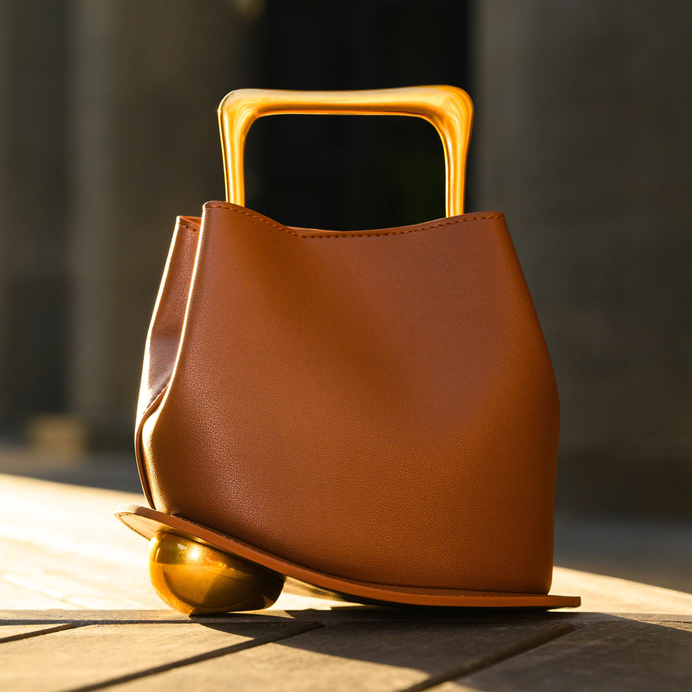 Monetra Genuine Leather Handbag (Caramel)