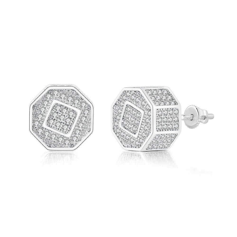 Etra Zirconia Unisex Bling Studs