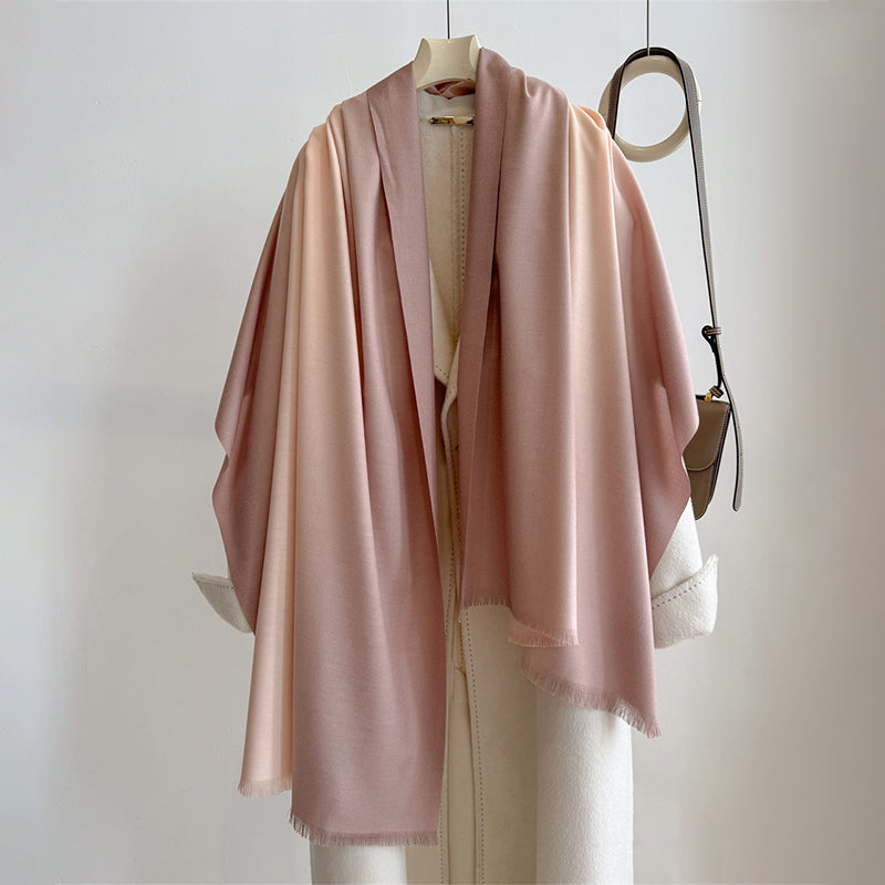 Elaris Mocha Gradient Light Cashmere Shawl