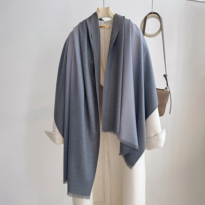 Elaris Steel Gradient Light Cashmere Shawl