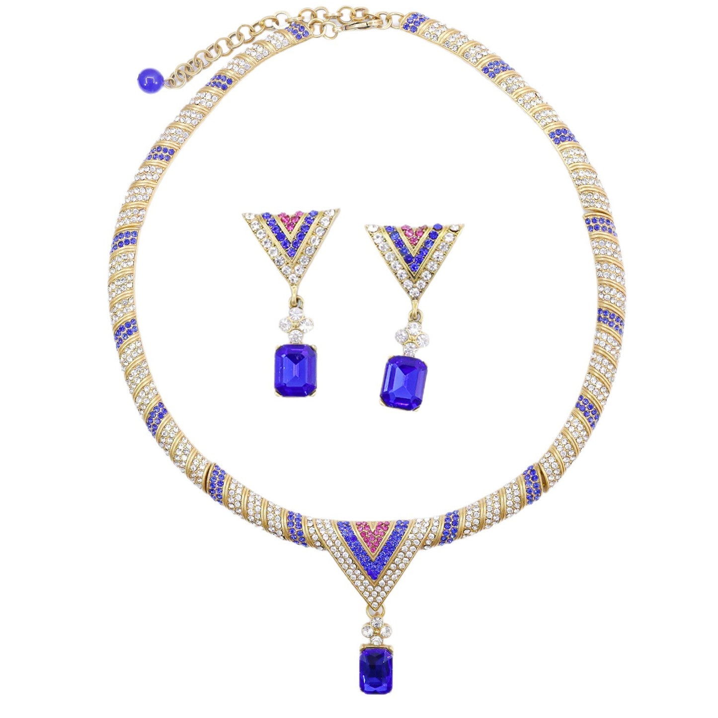 Elarise Blue Zirconia Antique Necklace