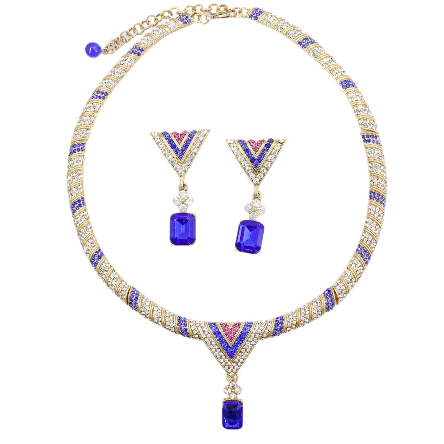 Elarise Blue Zirconia Antique Necklace