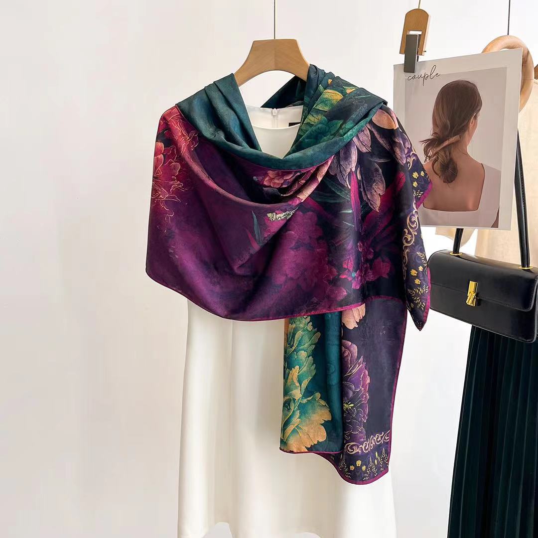 BeatRice Double Sided Printed Silk Stole (180*70cms)