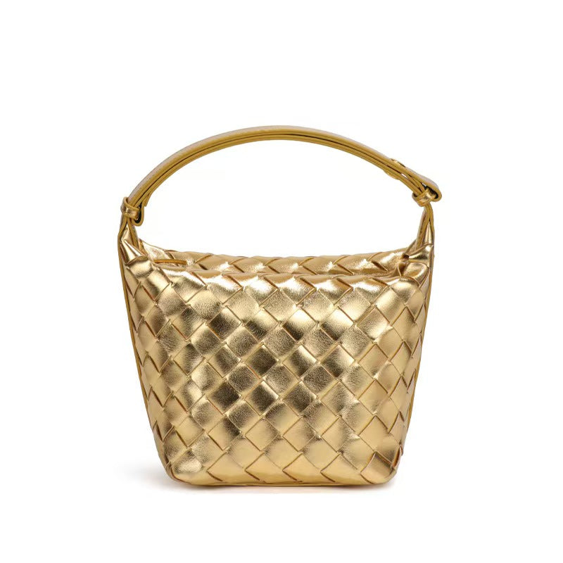 Isola Woven Vegan Leather Bag (Gold)