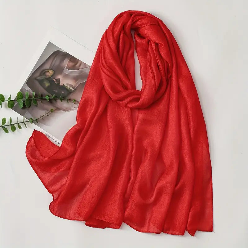 Classic Red Silk linen Stole