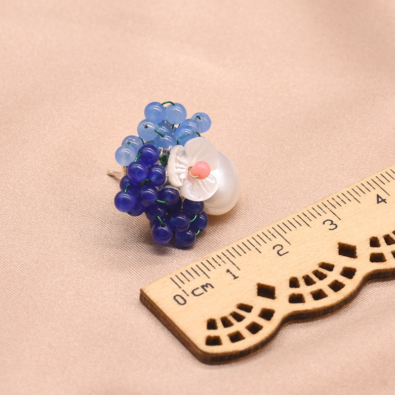 Isyora Pearl Earrings (Blue)