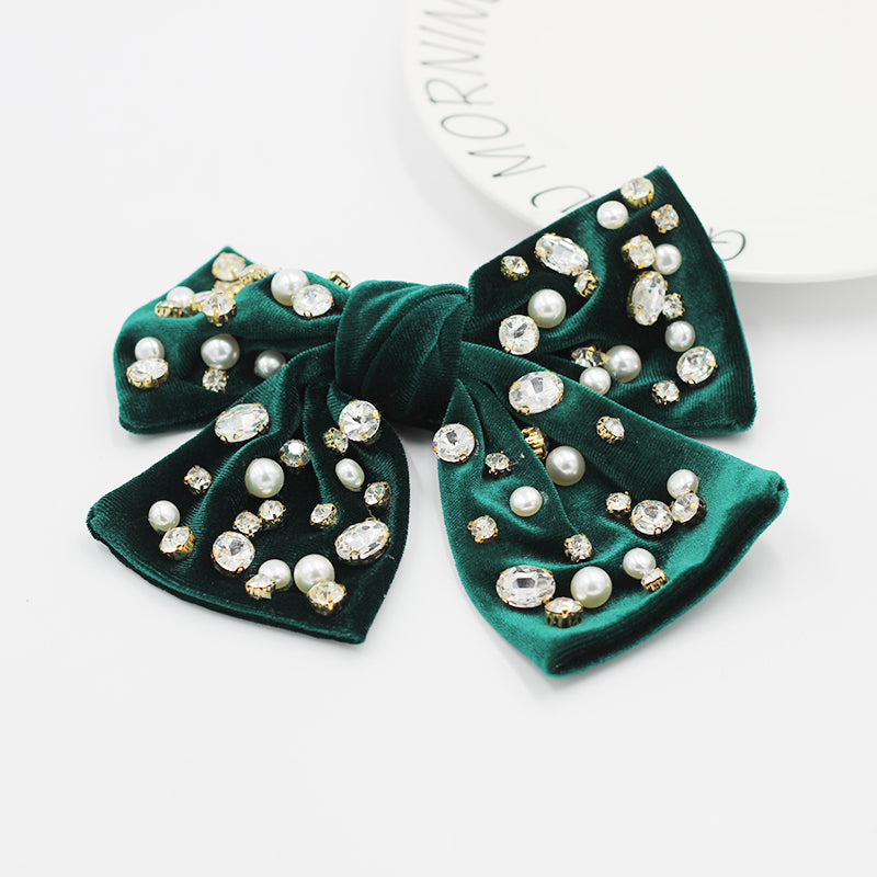 Bow Dazzle Hair Clip (Green)